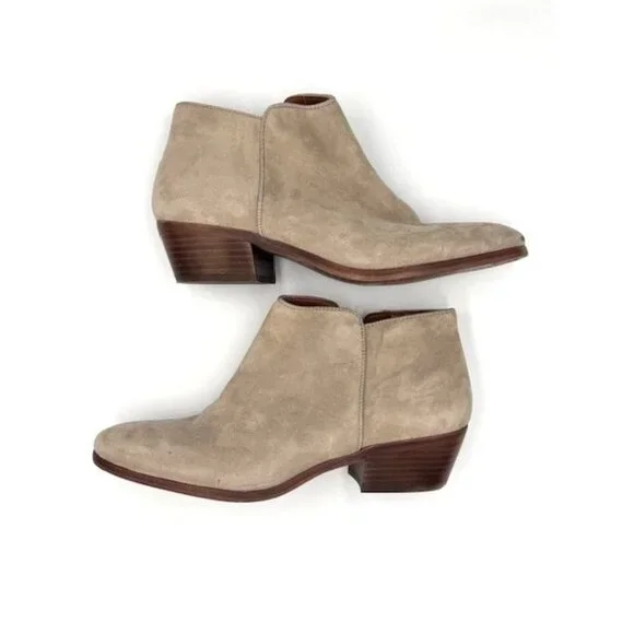 GUC Petty Suede Ankle Sam Edelman Boots Womens Size 9M in Putty/Grey - Picture 1 of 10